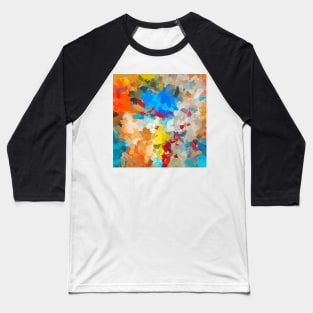 Bold Red Chaos Abstract Painting Baseball T-Shirt